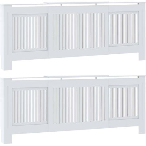 Cache-Radiateur 2 pcs Blanc 205 x 20,5 x 81,5 cm