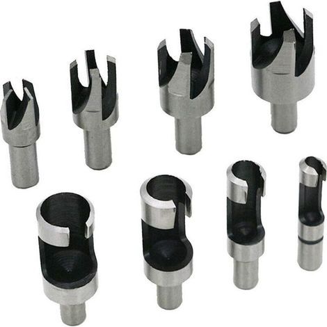 Lot de 8 outils de coupe de bois pour coupe-liège mèches de coupe-liège 6 mm/10 mm/13 mm/16 mm avec mèches coniques et griffes (1/5)