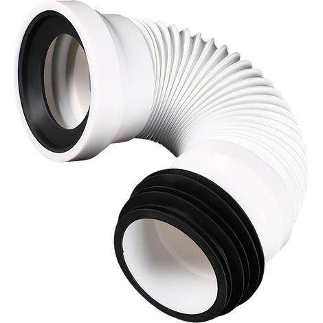 Tuyau de raccordement extensible pour WC - Rallonge flexible de 250 à 500 mm - Réglable - Diamètre de raccordement flexible - Convient pour les bondes de WC universelles (1/5)