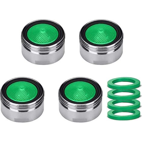 M18/M20/M22/M24/M28 x 4 pièces aérateur robinet filtres robinets évier, buse aérateurs avec filtre en ABS, pour robinetterie dans la cuisine et la salle de bain - Filetage mâle (M24)