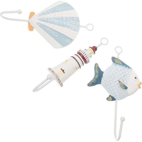 [RM] Crochets muraux décoratifs style nautique, couleurs assorties, lot de 3