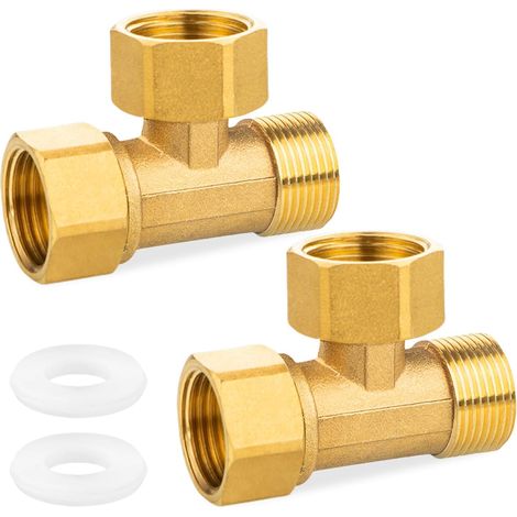Raccords En T En laiton 3/4" 90°,2 Pcs Raccord En T En laiton,Raccord En T A 3 Voies,Raccord Femelle T 90°,Raccord En Laiton En T Pivotant Pour L'eau Potable,Tuyau D'arrosage (1/5)
