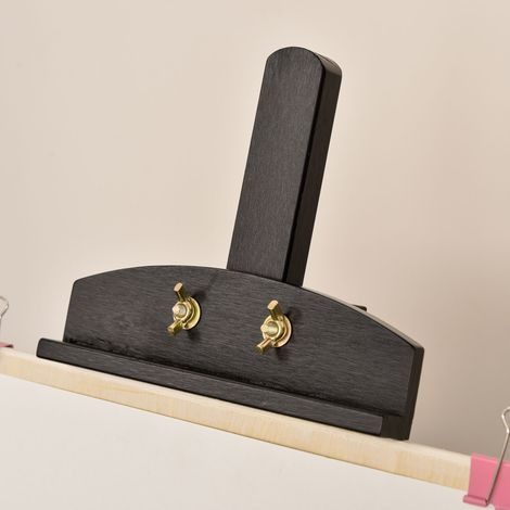 Chevalet de peinture en pin noir, 135 cm, trépied ajustable et pliable pour toile, portable avec pinceau pour atelier, artistes et peintres (1/5)
