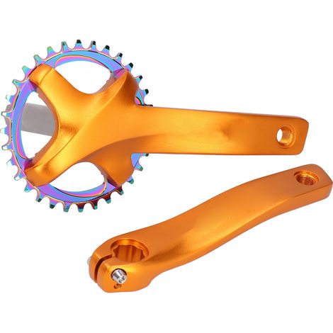 ZK-22 Kurbelgarnitur für Fahrräder mit 34-Zahn-Innenlager, Singlespeed, goldfarbene Aluminiumlegierung (1/5)