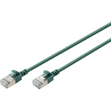 Digitus DK-1632-A-010S-G RJ45 Netzwerkkabel, Patchkabel CAT 6a F/FTP 1 m Grün Farbcodiert, Geschirmt