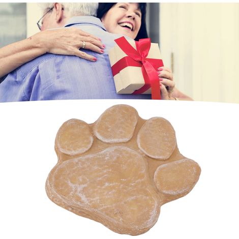 Placa conmemorativa para mascotas diseñada a medida con huella de pata, hecha de resina, lápida para mascotas, monumento para jardines y terrazas (15,5 x 17,5 cm) (1/5)