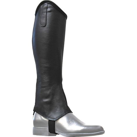 M: Ghette Winner in morbida pelle liscia con elastico e cerniera posteriore colore nero