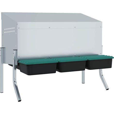 Nichoir à poules3 compartiments avec pieds en acier galvanisé CFW21062 (1/5)