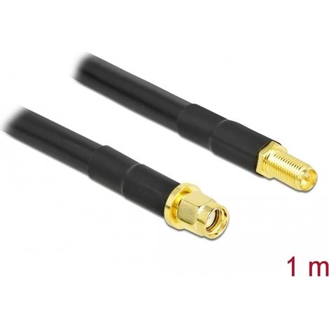 Delock Cable de antena de macho RP-SMA a hembra RP-SMA LMR/CFD300 1 m low loss