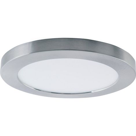 Plafonnier LED Design Minimaliste Diamètre 22,5 cm Anneaux Chrome et Blanc Interchangeables - PANGIVO (1/5)