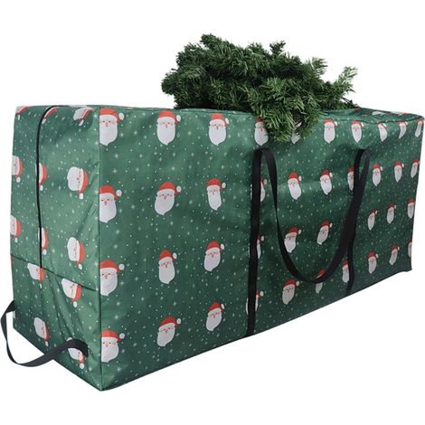 1 Sac de rangement sapin de Noël, imperméable, anti-insectes, avec poignée, fermeture éclair, pour décoration fêtes (1/5)