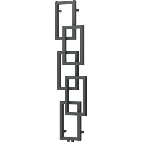 Radiateur décoratif de salle de bains Mexen Grid 1360 x 390 mm, 349 W, anthracite - W215-1360-390-00-66 (1/3)