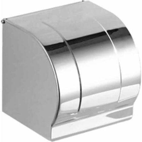 Porte-papier toilette - inox - argenté - pour salle de bain (1/5)