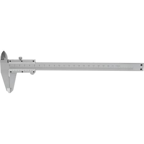 Pied à coulisse à vernier, molette de réglage fin en acier inoxydable, instrument de mesure industriel 0-200 mm (1/5)