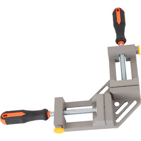 Équerre de serrage bois aluminium acier antidérapant réglable pince à angle droit pour menuisier double poignée (1/5)