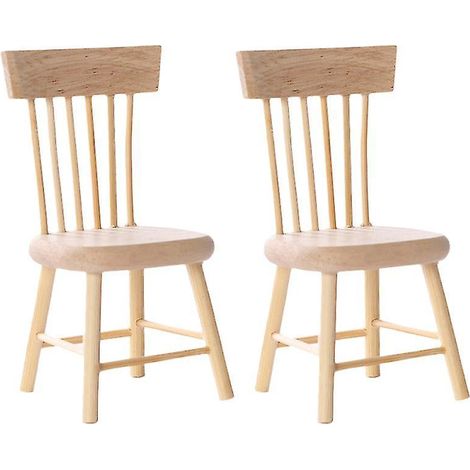 2 Stück Miniatur-Holzstühle