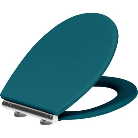 Asiento de inodoro BEMIS Click & Clean Classic de madera prensada con cierre suave – Azul petróleo (1/4)