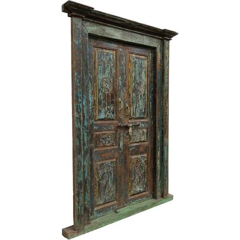 Puerta de madera marron 155x12x211h cm