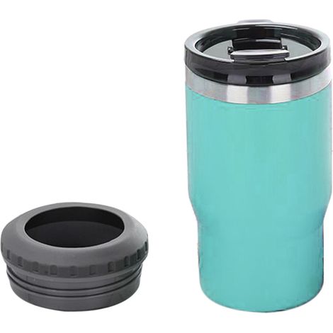 Porte-canette isolant 14 oz en acier inoxydable 304, glacière pour boissons en voiture, vert clair pour activités extérieures (1/5)