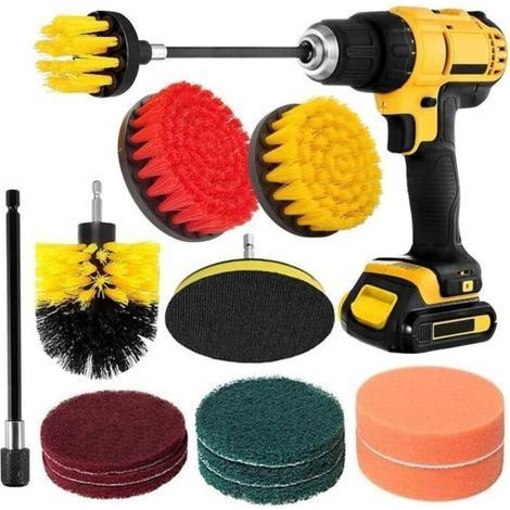14pcs Electric Drill Cleaning Brush, Electric Drill Brush Attachment Kit Cleaning Pad (1/4)