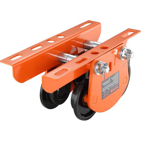 VEVOR Carro Portapolipasto Electrico Carga de 1 T Carro con Viga de Empuje de Acero Aleado Ancho Ajustable 68-110 mm con Ruedas para Polipasto PA200 PA250 PA300 PA400 PA500 Viga I Recta y Curva