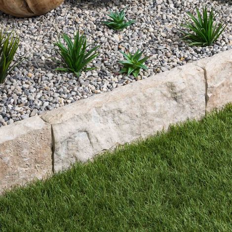 Bordure de jardin Pierre Saint Laurent Beige 50x15x7 cm (à l'unité) - RO'MA NATURE (1/4)