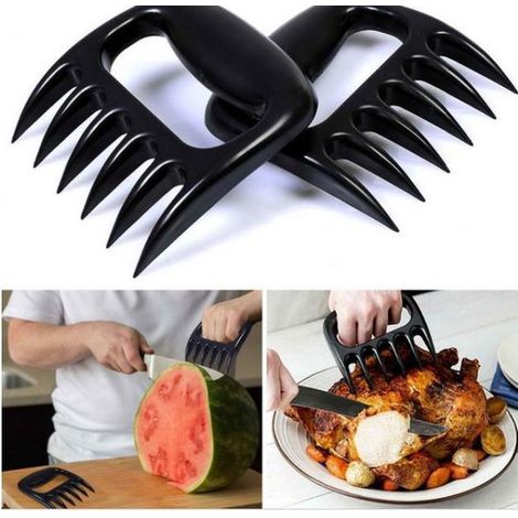 Coupe-viande de poulet, attendrisseur de viande de poulet effiloché à la main pour barbecue, râpe-viande, fourchette à griffes d'ours, fourchette à barbecue multifonction (1/3)