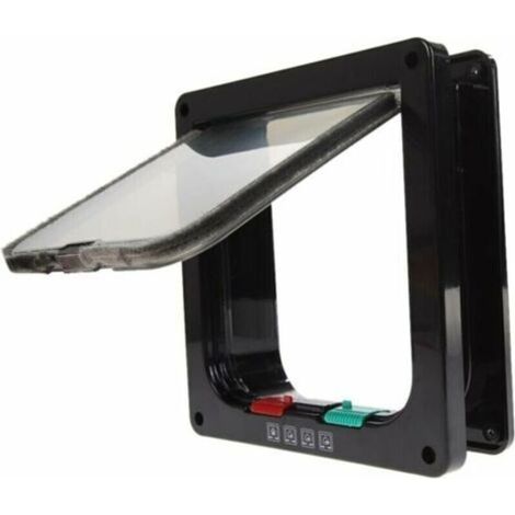 Trappe de porte avec serrure pour chat et petit chien – Dimensions 19 x 19.7 x 5.3 cm – Installation facile jusqu'à 50 mm d'épaisseur (1/5)
