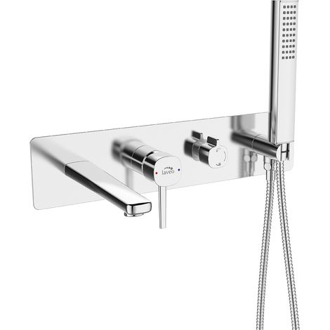 Laveo Unterputz-Badewannenarmatur mit Duschset, Chrom