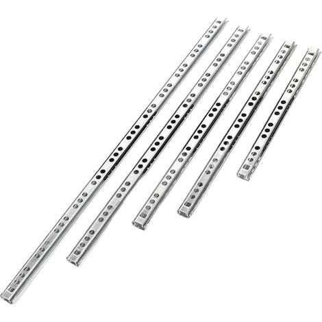 1 paire de glissières à billes en acier pour tiroir, guide deux 17 mm (1/5)
