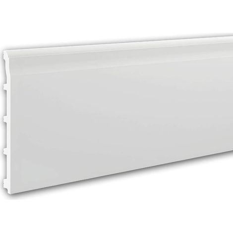 Plinthe Profhome 653805 Planchette Moulure en stuc Moulure décorative design intemporel classique blanc 2 m