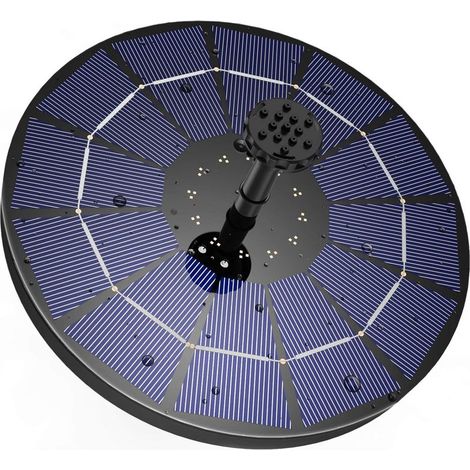 Fontaine Solaire Extérieur Flottante 3.5W, Pompe Bassin Solaire avec Batterie et 6 Buses, pour Bain d'oiseaux Aquarium Jardin Fontaine (1/5)