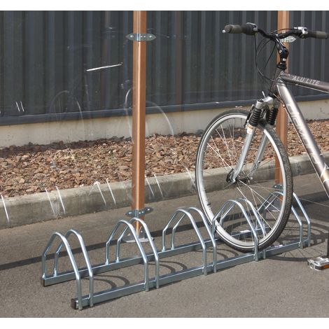 Mottez – Râtelier 5 vélos face à face – Rangement pour vélo – Dimensions 134 x 33 x 25 cm – Fixation au sol possible – Charge maximale 100 kg