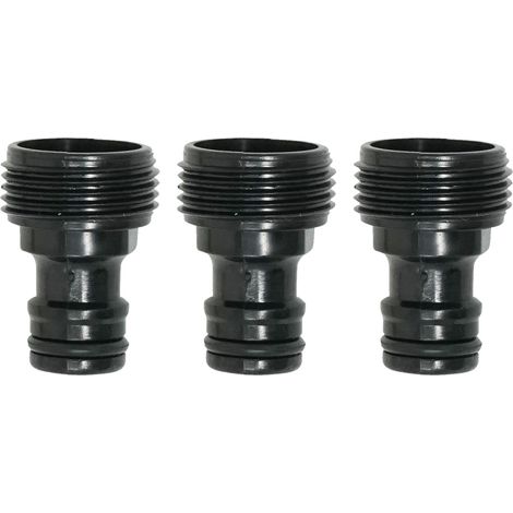 Dapetz ® 3X Tap Adaptor Male 3/4" Male Threaded Adaptor ABS Plastic Garden Water Tap Hose Pipe Connector Screw BSP Fitting Screw Type Accessory Connector (1/4)