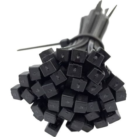 Colliers de Serrage Grande Taille 450 mm x 4,8 mm - Attaches Câble en Nylon Rilsan - Lot de 100 Pièces, Couleur Noir (1/5)