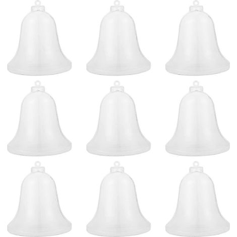 10 boules de Noël blanches décoratives, boîtes à biscuits transparentes en plastique, décoration pour sapin de Noël (1/5)