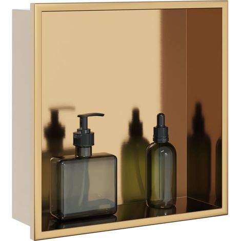 vidaXL Duschnische Golden Gebürstet 32x32x9 cm Edelstahl