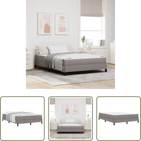 Matratze - Boxspringbett mit Matratze Taupe 140 x 200 cm Stoff (1/5)