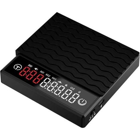 Digitale Mini-Kaffeewaage mit Timer und LED-Anzeige 0 1 g 2 kg Wiederaufladbar 400 mAh kompakt 95 68 mm mit Antirutschmatte ideal für und 0,1 g (1/2)