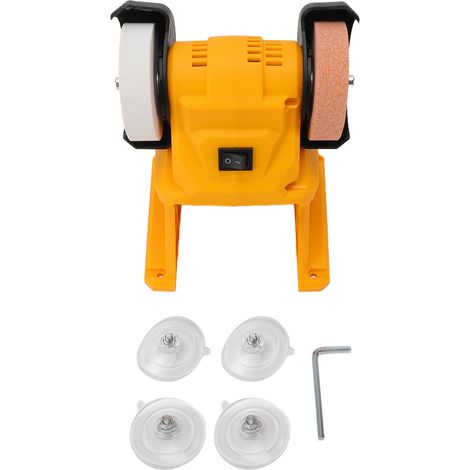 Mini meuleuse d'établi adaptée pour batterie Makita BL1830 BL1840 BL1850 BL1860 BL1850B BL1860B avec double meule affûtage, polissage jaune (1/5)