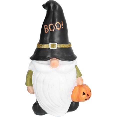 Lot Halloween Gnome résine, décoration jardin américaine, statue nain effrayante pour fête fantôme extérieur (1/5)