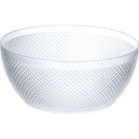 Saladier de Table en Acrylique Transparent Effet Diamant pour Salades et Fruits 25 x 25 x 11 cm - PANGIVO (1/3)