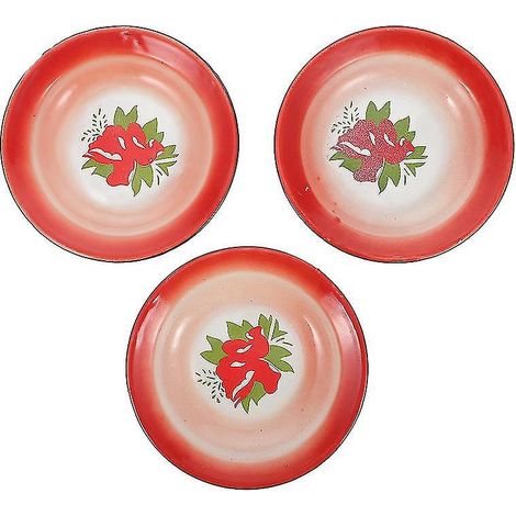 3 assiettes émaillées vintage (1/3)