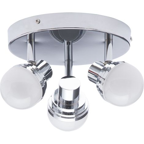 Litecraft Skipton Spotlight Plate Bathroom IP44 3 Arm Fitting - Polished Chrome (1/5)