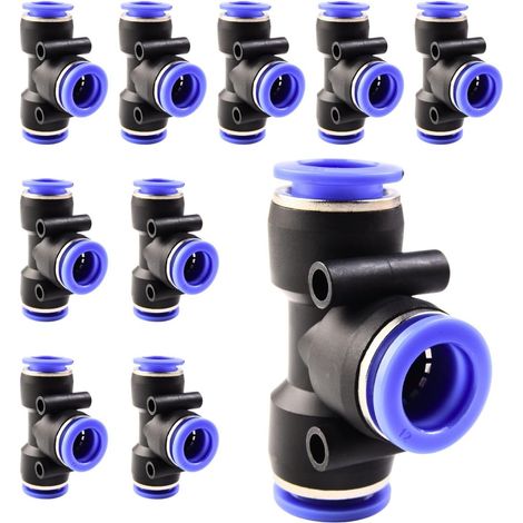 10 pièces 16 mm répartiteur en Y à 3 voies, raccord pneumatique, rapide plastique raccords Push to Connect, adaptateur de conduite d'air PY - PE-16mm (1/5)