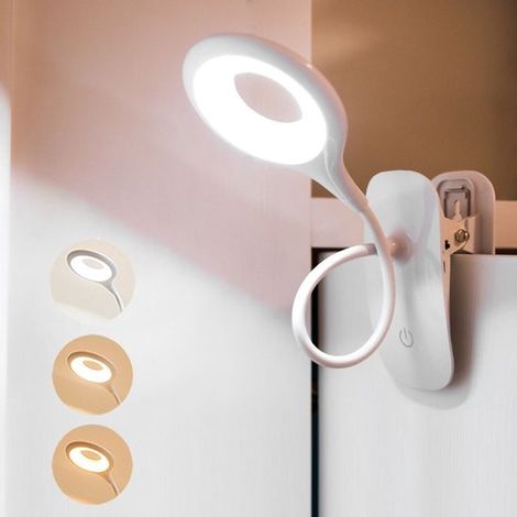 Esta luz nocturna con pinza incluye una pinza y puede usarse como lámpara de lectura junto a la cama. Cuenta con controles táctiles (1/5)