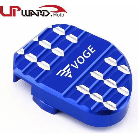 (Bleu) Compatible avec les modèles Loncin Voge 500R, 650DS, 300R, 300RR et 300AC. Béquille latérale CNC, extension et support. Agrandissement S maxpower. (1/4)