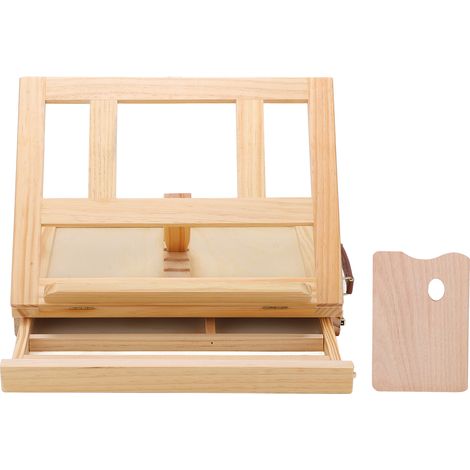Chevalet de table en pin naturel, barre de réglage à 4 angles, pliable et léger, solide et polyvalent pour peinture (1/5)
