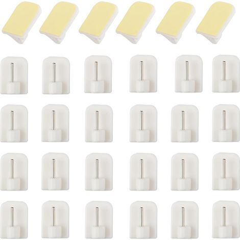 Crochets Adhesivos Para Cortinas - Base Adhesiva Alta Resistencia - Para Azulejos Y Vidrio - 30 Unidades (1/5)
