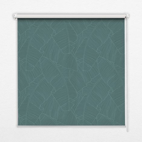 Tenda a Rullo Interna per Finestra - Tenda Filtrante Luce - Tenda Privacy - Tenda Decorativa Rettangolare - Rullo per Interni - (100 cm x 100 cm) - Foglie di palma verdi